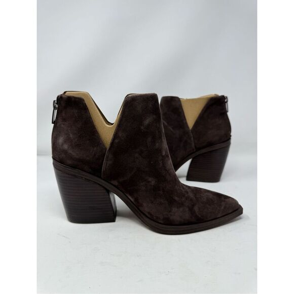 Vince Camuto Gigietta Suede Back Zip Chelsea Booties Brown Size 7.5 NWOB - Picture 10 of 14